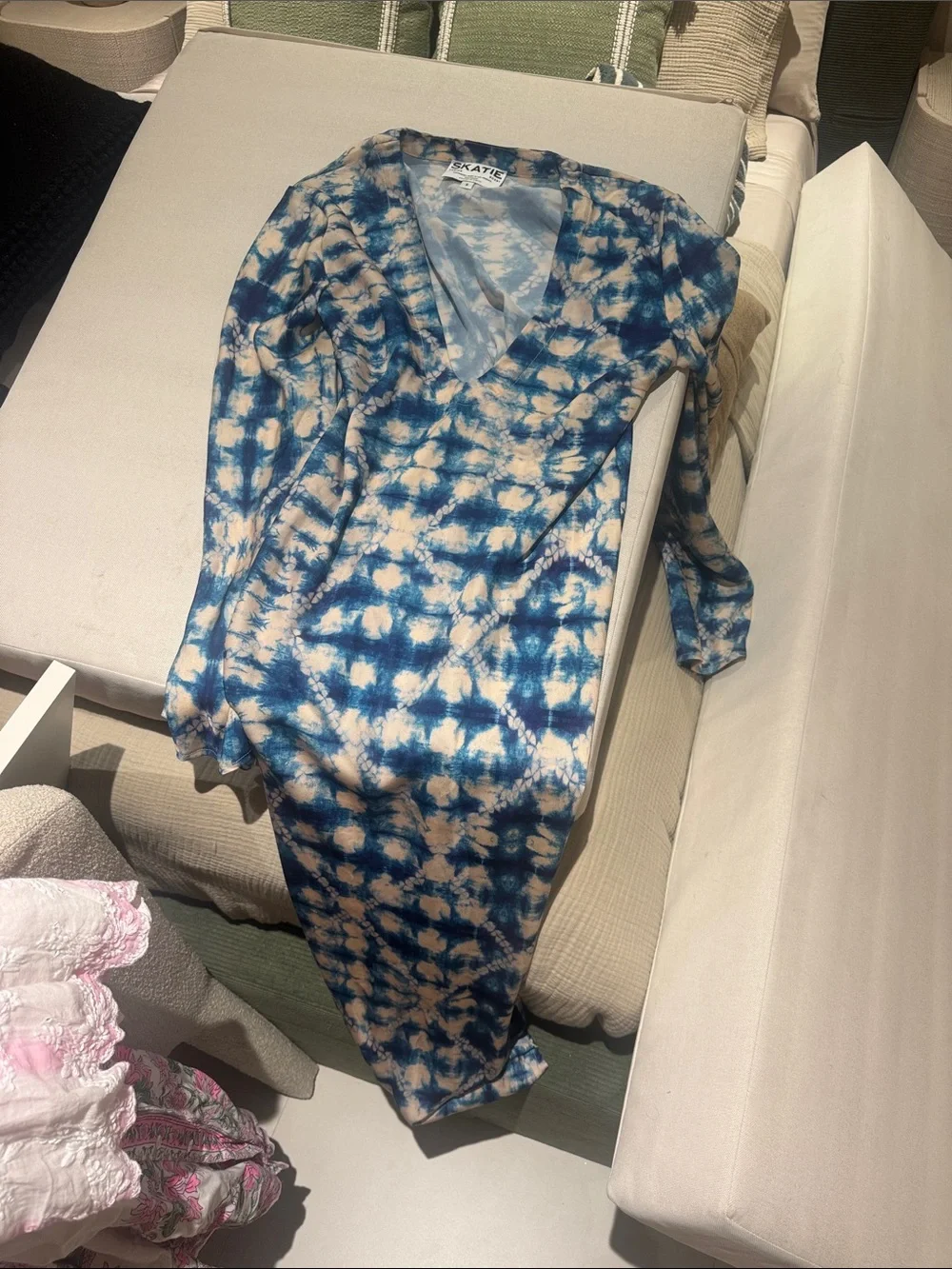 Skatie Blue & Cream Tie-Dye Coverup/Dress - Picture 4 of 6